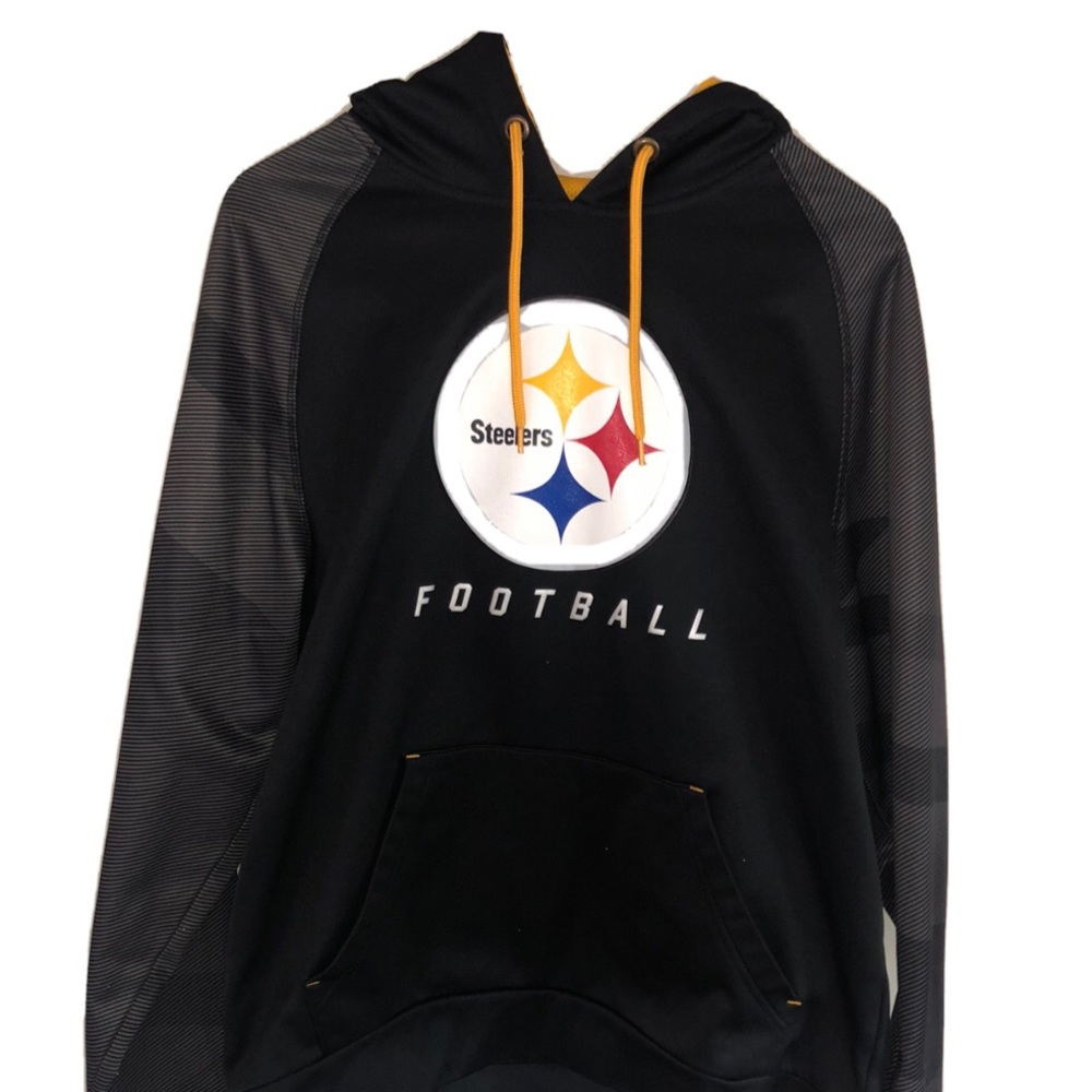 Pittsburg Steelers NFL Majestic Thermabase Hoodie Men’s Medium Black/Yellow